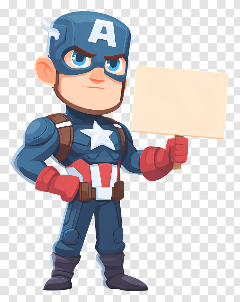 Captain America Holding Placard - Superhero Holding A Blank Sign Transparent PNG