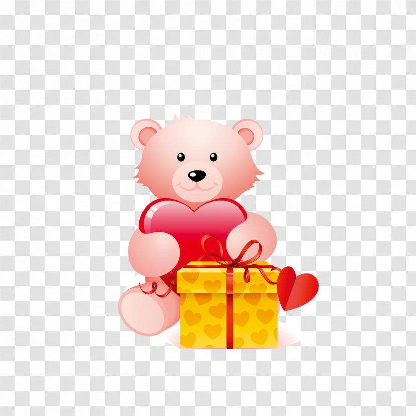 Bear Valentines Day Heart Cartoon - Flower Transparent PNG