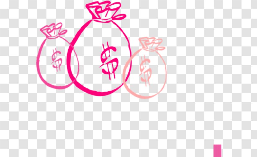 Money Bag Dollar Sign Clip Art - Smile - Pink Glitter Transparent PNG