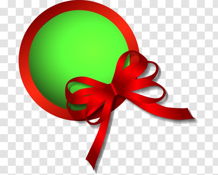 Red Green - Christmas Ornament - Painted Background Edged Bow Round Transparent PNG