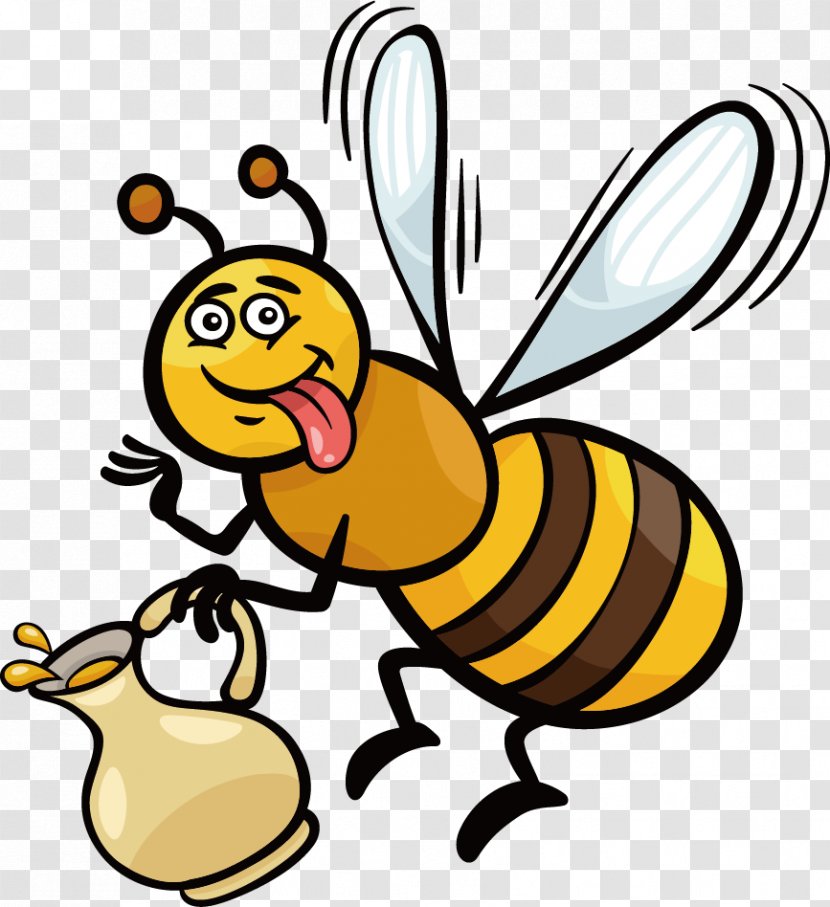Honey Bee Royalty-free Illustration - Nectar - Cartoon Insect Material Transparent PNG