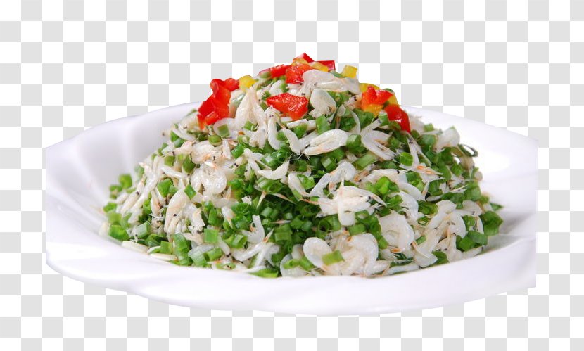 Salad Vegetarian Cuisine Asian Vegetable - Onion - Chives Shrimps Transparent PNG