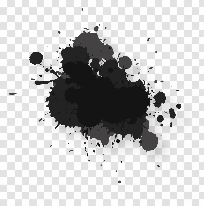 Black Watercolor Painting Ink - Monochrome Photography - Abstract Splash Transparent PNG