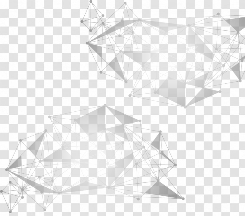 White Symmetry Structure Triangle Pattern - Black And - Technology Sense Of Large Data Age Transparent PNG