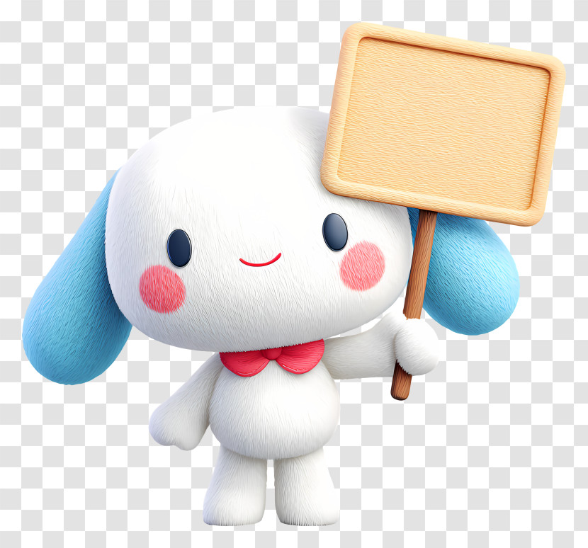 Cinnamoroll Holding Placard - Adorable Character Holding Blank Sign Transparent PNG
