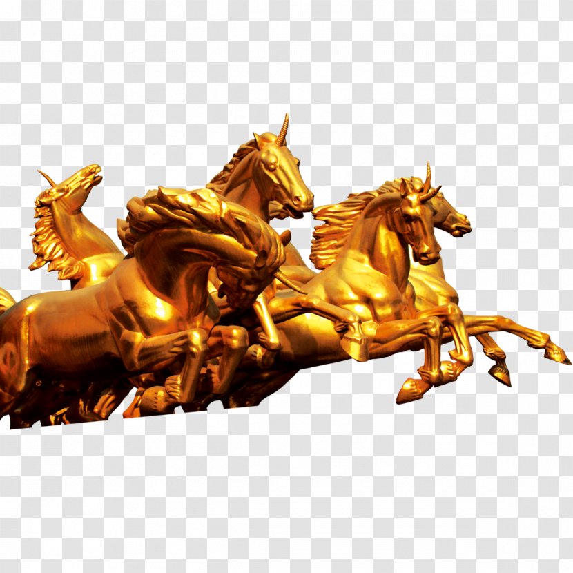 Sculpture Download - Photography - Gold Horse Transparent PNG