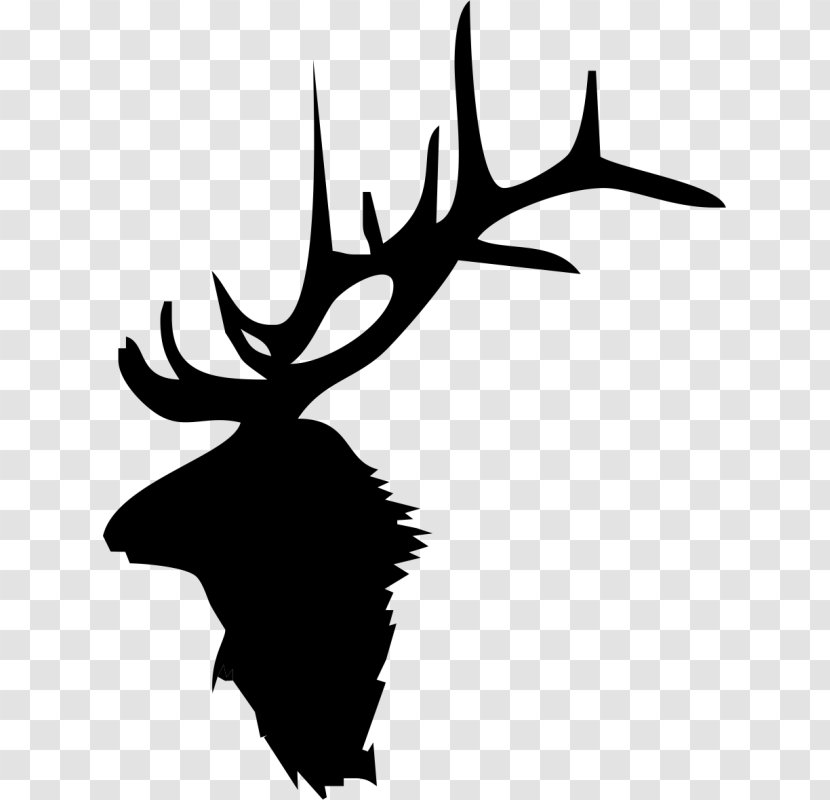 Elk Deer Moose Antler Clip Art - Monochrome Transparent PNG