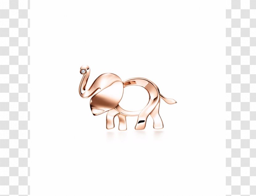 Earring Tiffany & Co. Brooch Diamond Elephant - Metal - And Co Transparent PNG
