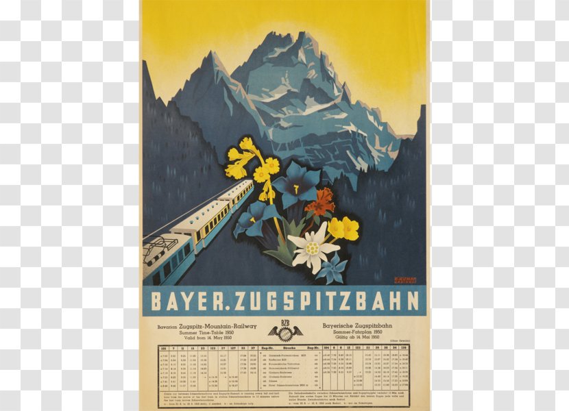 Bavarian Zugspitze Railway Advertising Plakat Naukowy Mountain - Posters Light Material Transparent PNG