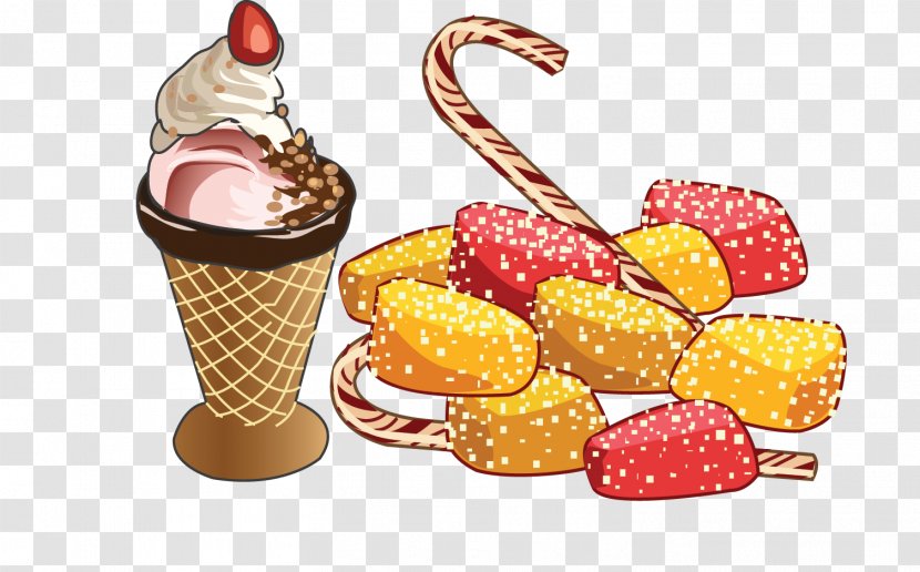 Ice Cream Fried Chicken Dessert Cartoon - Cuisine - Delicious Transparent PNG