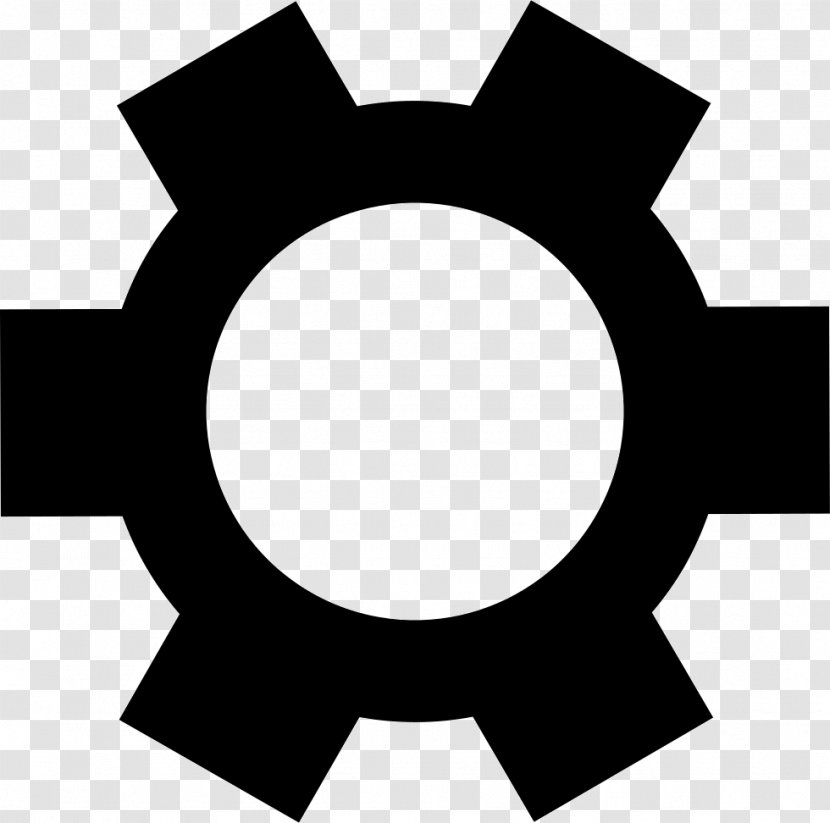 Black Gear Shape Symbol Transparent PNG
