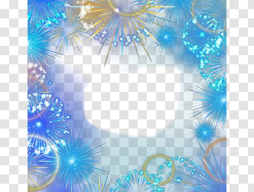 Fireworks - Electric Blue - Fractal Art Transparent PNG