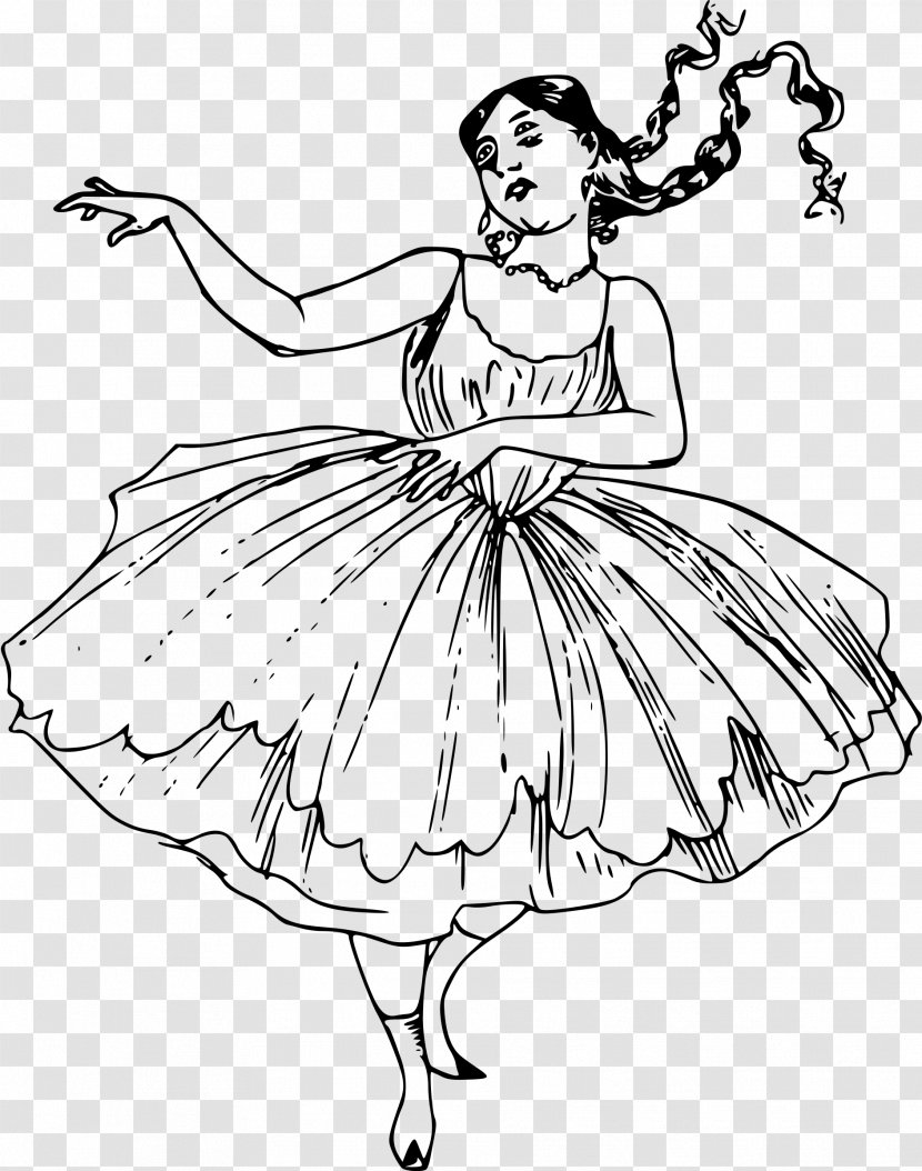 Dance Drawing Woman Clip Art Monochrome Photography Ladies Dress Transparent Png