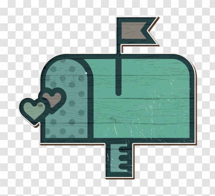 Hearts Icon Mailbox Valentines - Rectangle Turquoise Transparent PNG