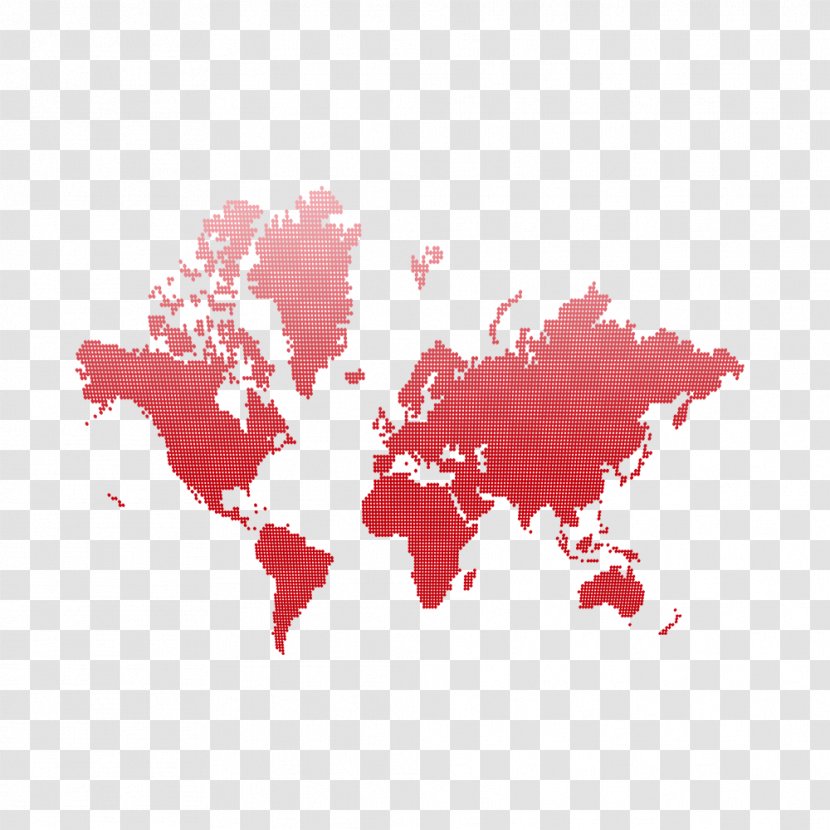 Globe World Map - Text - Red Transparent PNG