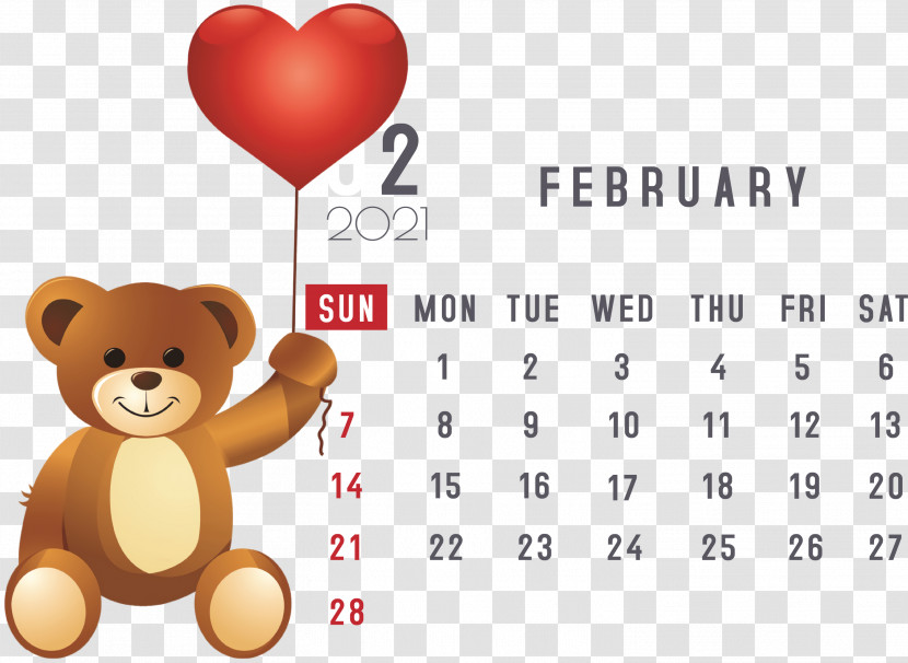 February 2021 Printable Calendar February Calendar 2021 Calendar Transparent PNG