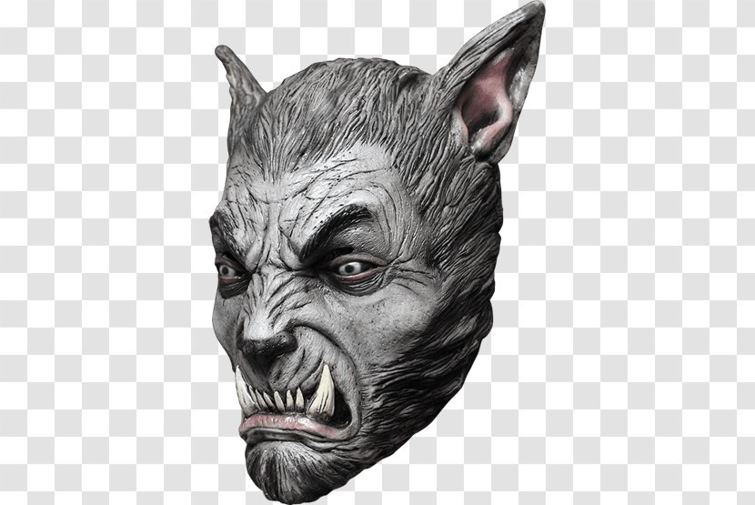 Gray Wolf Latex Mask Halloween Costume - Monster Transparent PNG
