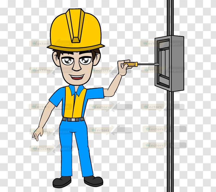 Technology Profession Clip Art - Yellow - Electrician Transparent PNG