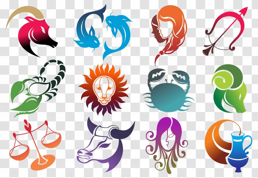 Astrological Sign Zodiac Horoscope Clip Art - Logo - Colourful Signs Set Large Image Transparent PNG