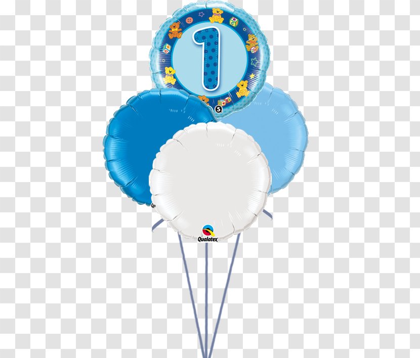 Balloon Birthday Party Blue Flower Bouquet - Silhouette Transparent PNG