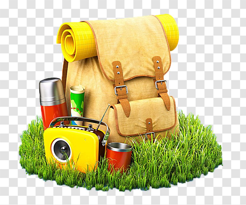 Backpack Travel Suitcase Stock Photography - Royaltyfree - Bag On The Grass Transparent PNG