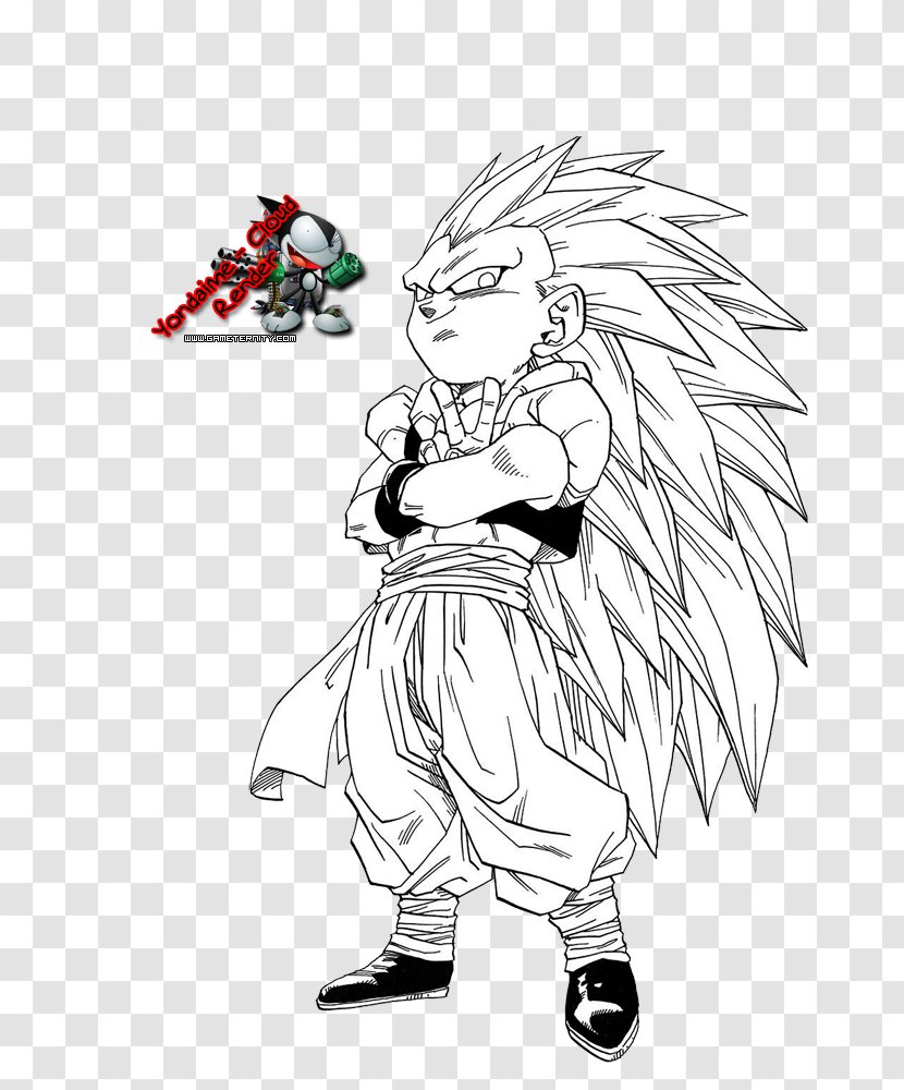 Goku Gohan Gotenks Trunks - Black And White Transparent PNG