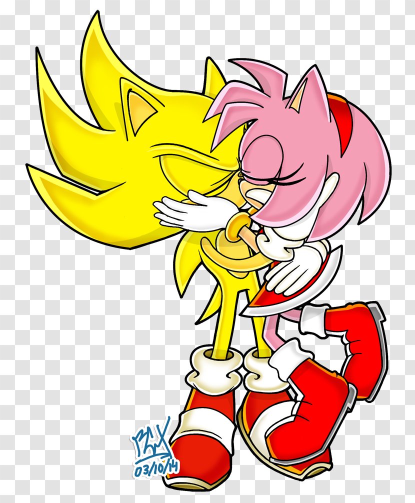 Sonic The Hedgehog Amy Rose Shadow Chaos Tails - Drawing - Kiss Transparent PNG