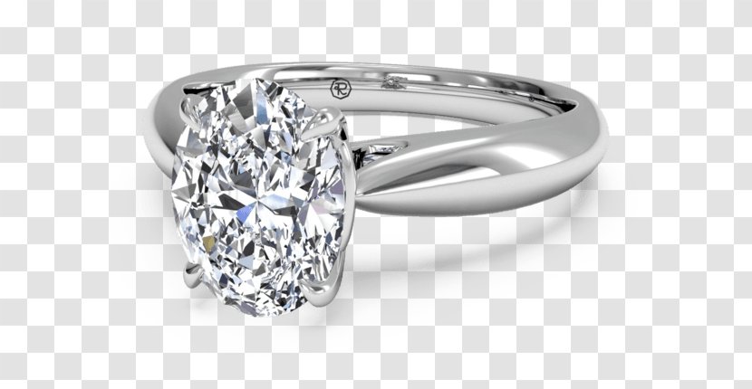 Engagement Ring Platinum Diamond Solitaire - Rings - A Perspective View Transparent PNG