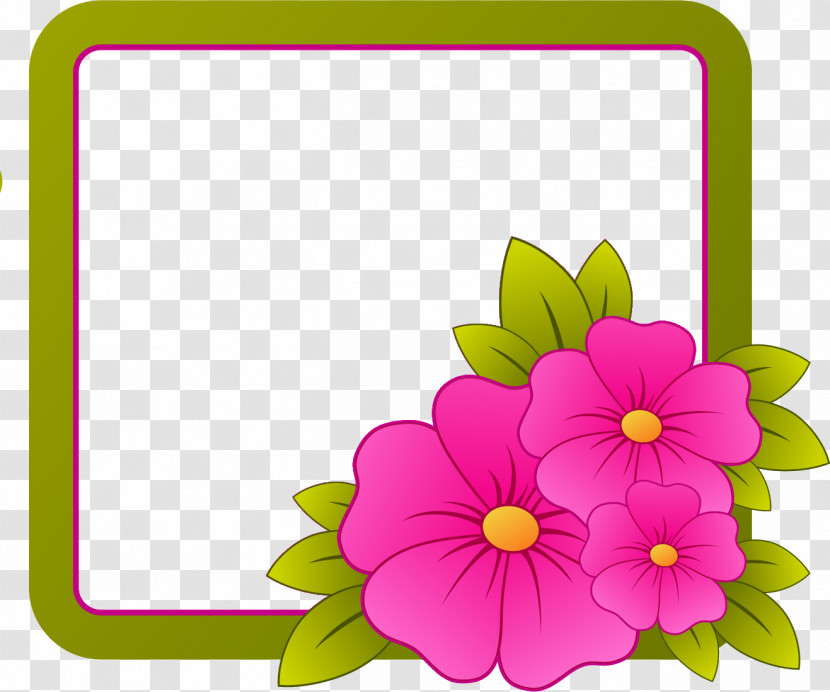 Flower Rectangle Frame Floral Rectangle Frame Transparent PNG