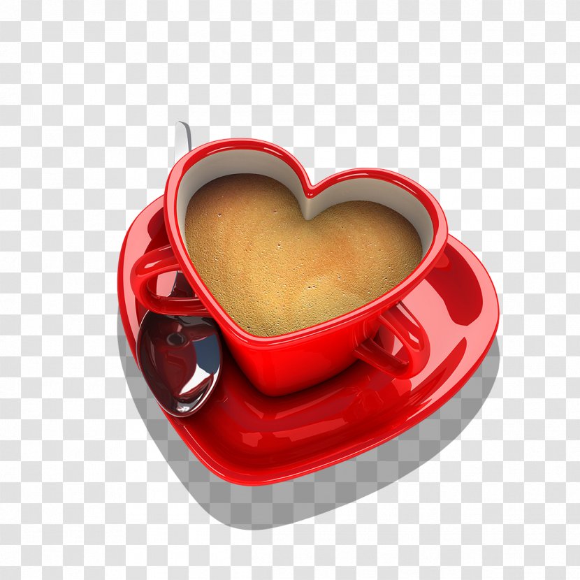 Coffee Cup Tea Espresso Cafe - Valentine Transparent PNG