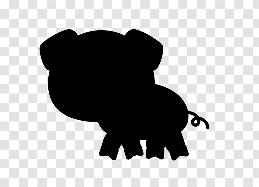 Domestic Pig Silhouette Indian Elephant - Elephants And Mammoths Transparent PNG