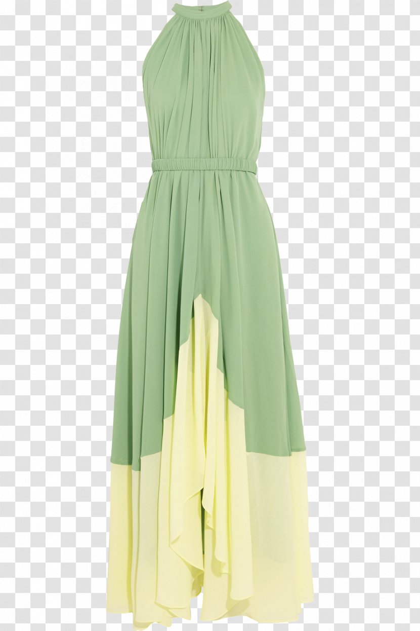 Maxi Dress Gown Sleeve Halterneck - Yellow - Small Fresh Green Transparent PNG