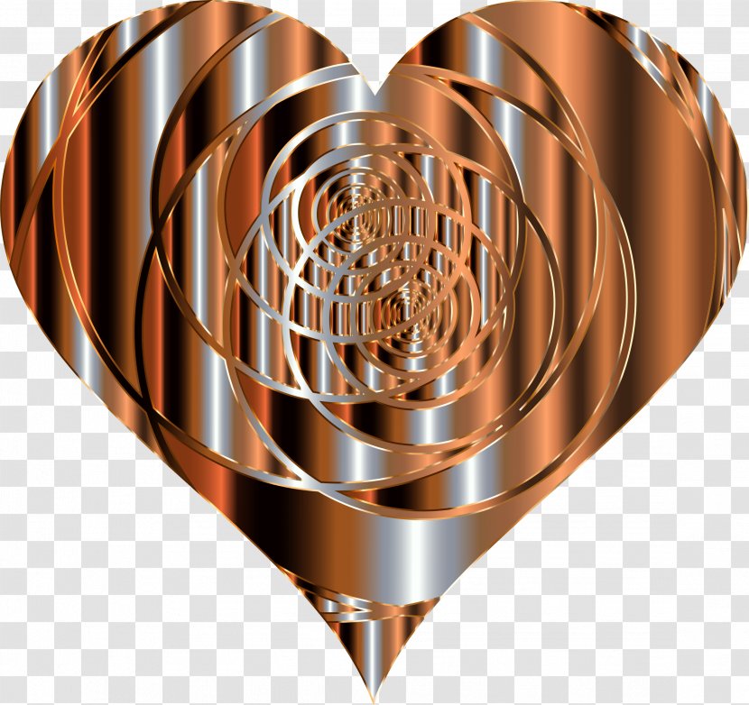 Line Art Spiral Pixel Clip - Metal - Heart Transparent PNG