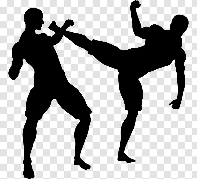 Mixed Martial Arts Karate Self-defense Kick - Black And White - MMA Transparent Image Transparent PNG