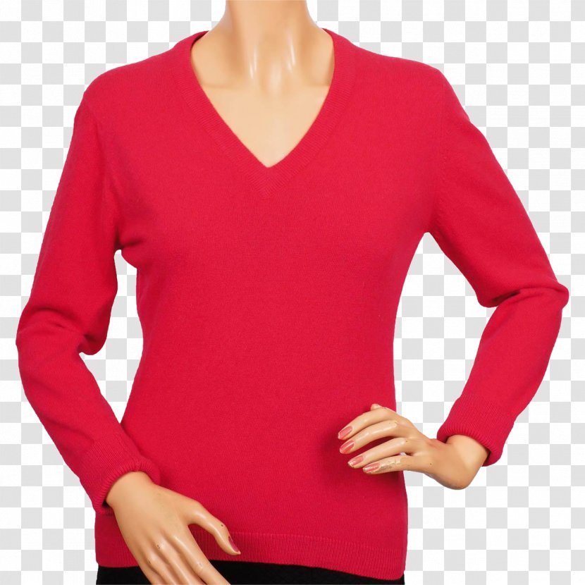 Sweater Blouse Sleeve T-shirt Clothing - Magenta - Tshirt Transparent PNG