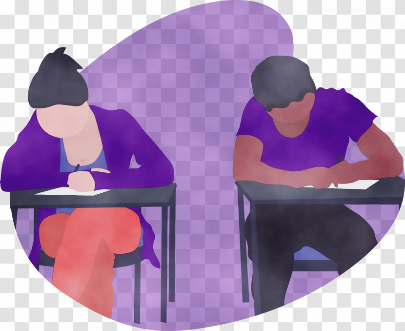 Purple Violet Table Sitting Black Hair Transparent PNG