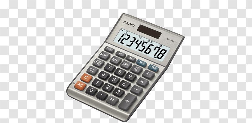 Casio Desktop Calculator MS-80B SL-300VER - Basic - Graphic Calculators Transparent PNG