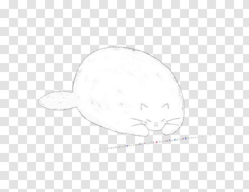 Rabbit Hare Cat Paper Black And White - Sleeping Kitten Transparent PNG