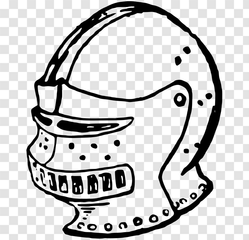 Motorcycle Helmets Knight Clip Art - Black And White Transparent PNG