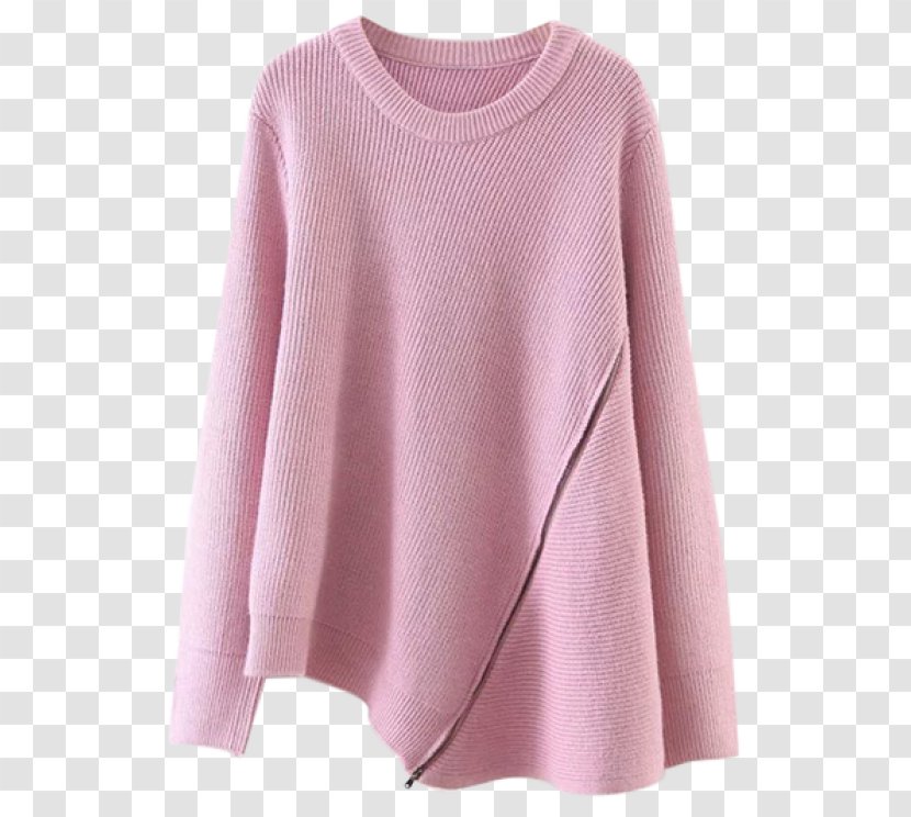 Sleeve T-shirt Sweater Crew Neck Neckline - Pink - Eyeshadow Pieces Transparent PNG