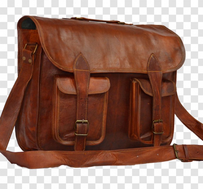 Leather Messenger Bags Satchel Hide - Brown - Bag Transparent PNG