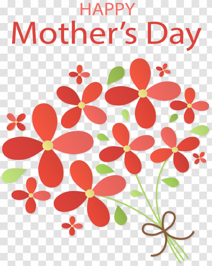 Mothers Day Floral Design Flower Bouquet - Text - Mother's Transparent PNG