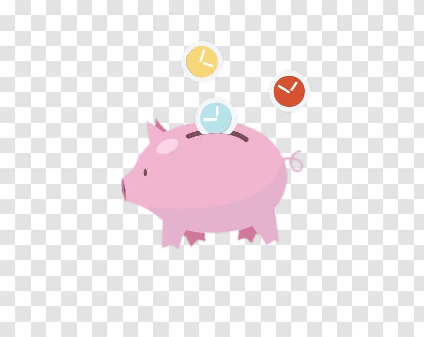 Pink Piggy Bank Money - Pig Like Mammal Transparent PNG