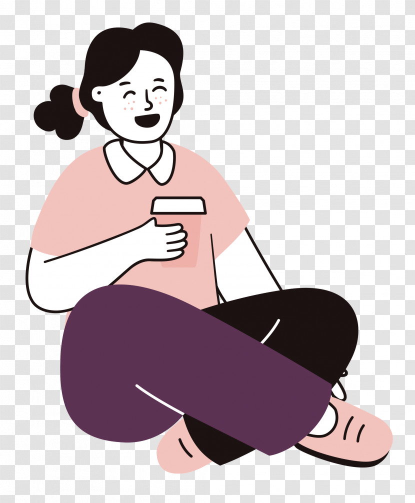 Sitting On Floor Sitting Woman Transparent PNG