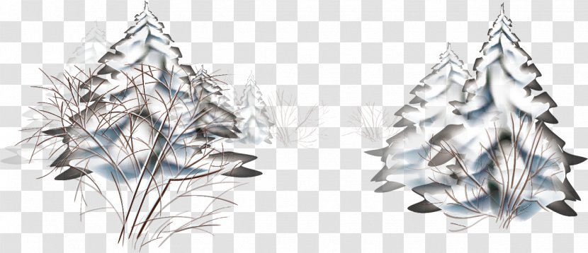 Landscape Winter Snow Clip Art - Earrings - Thick Trees Vector Transparent PNG
