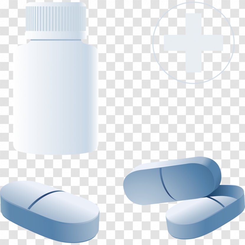 Download - Pharmacy - Bottle And Blue Pills Transparent PNG