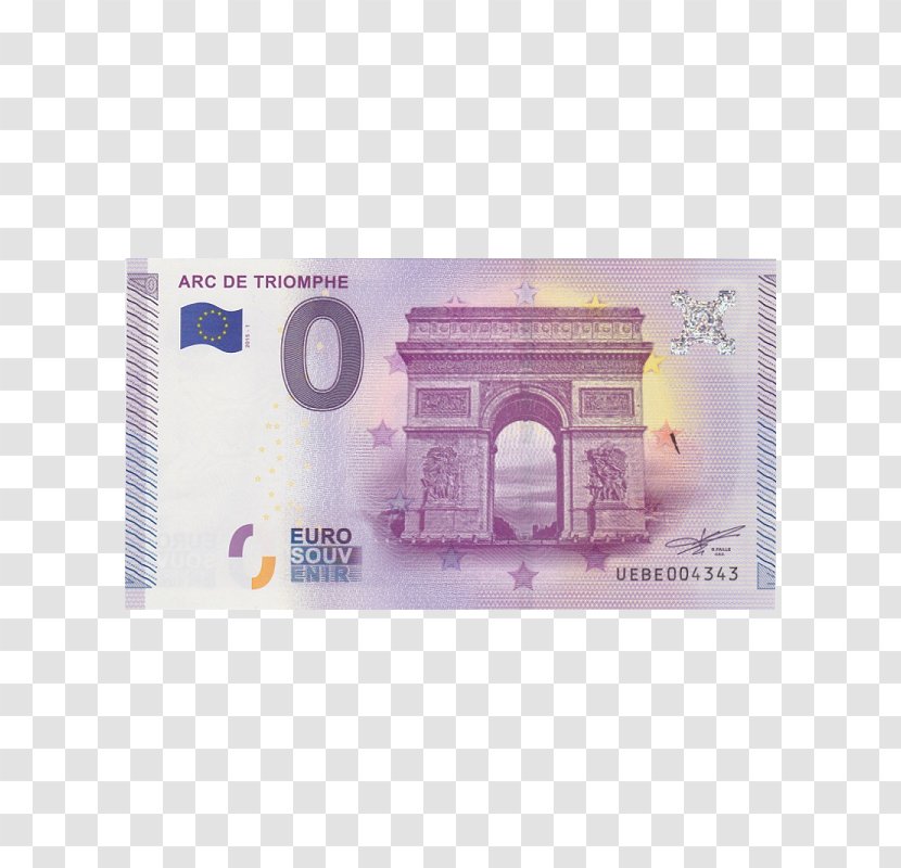 Arc De Triomphe Euro Banknotes 0 Eurós Bankjegy - Banknote Transparent PNG