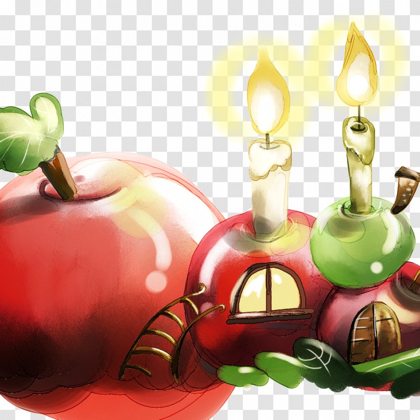 Drawing High-definition Television Wallpaper - Fruit - Hand-painted Candles Transparent PNG