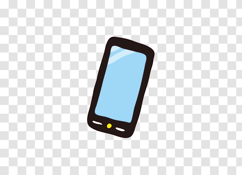Feature Phone Smartphone Cartoon Blue - Electronic Device Transparent PNG