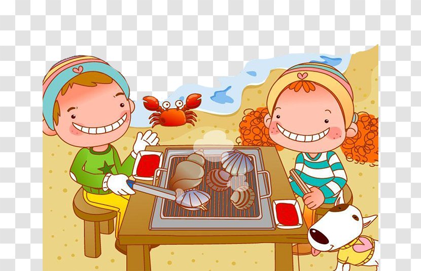 Barbecue Cartoon Picnic Illustration - On The Beach Transparent PNG